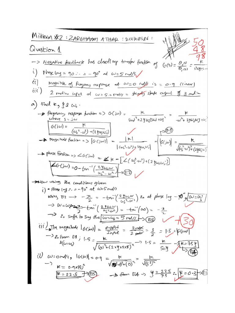 Control Systems Midterm 2 | PDF