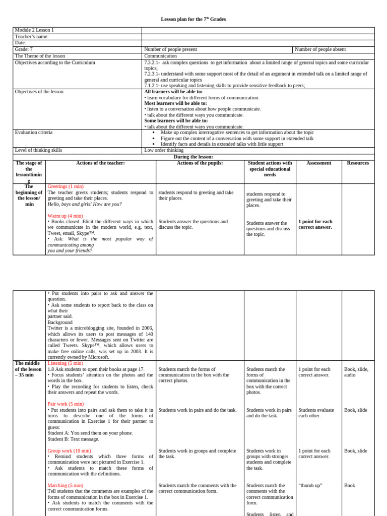 EO3 Unit 2 New | PDF | Curriculum | Vocabulary