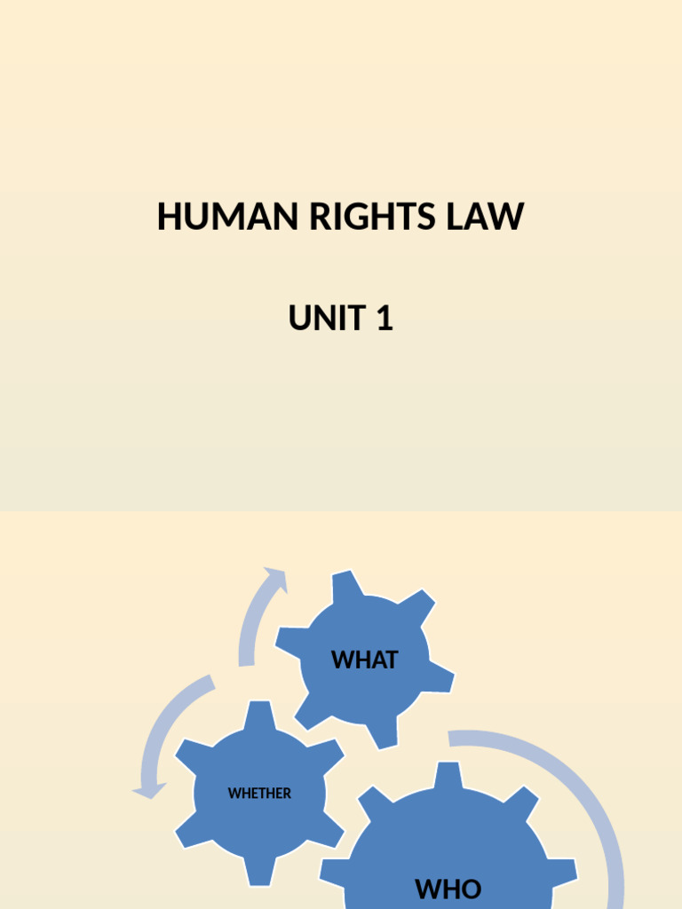 HUMAN RIGHTS LAW - Unit 1 | PDF | Human Rights | Universalism