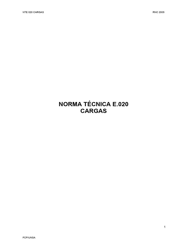 Norma Técnica E.020: Cargas en Edificaciones | PDF | Viga (Estructura ...