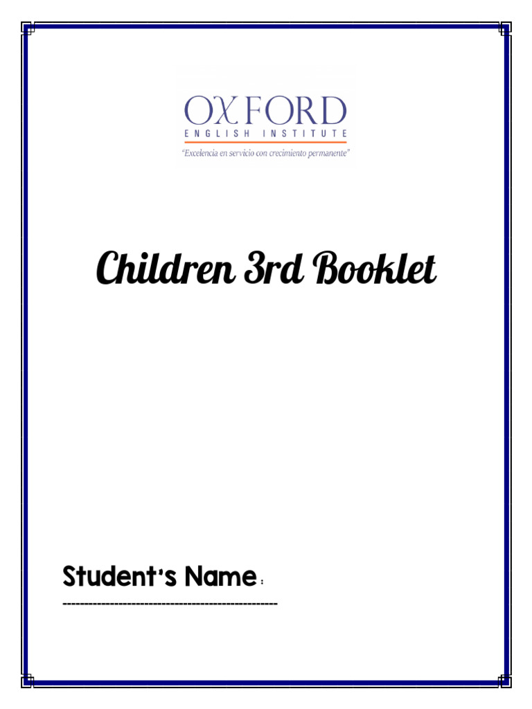 Children 3rd Booklet 2024 | PDF