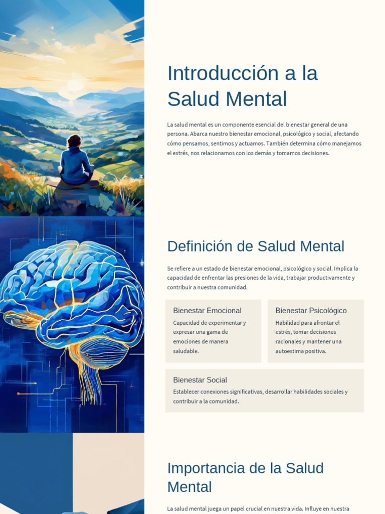 Importancia de la Salud Mental | PDF | Salud mental | Las emociones