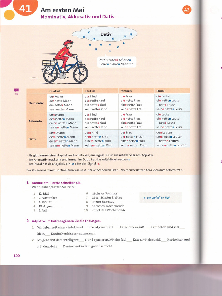 41 - Adjektive Mit Nominativ Akkusativ Und Dativ | PDF