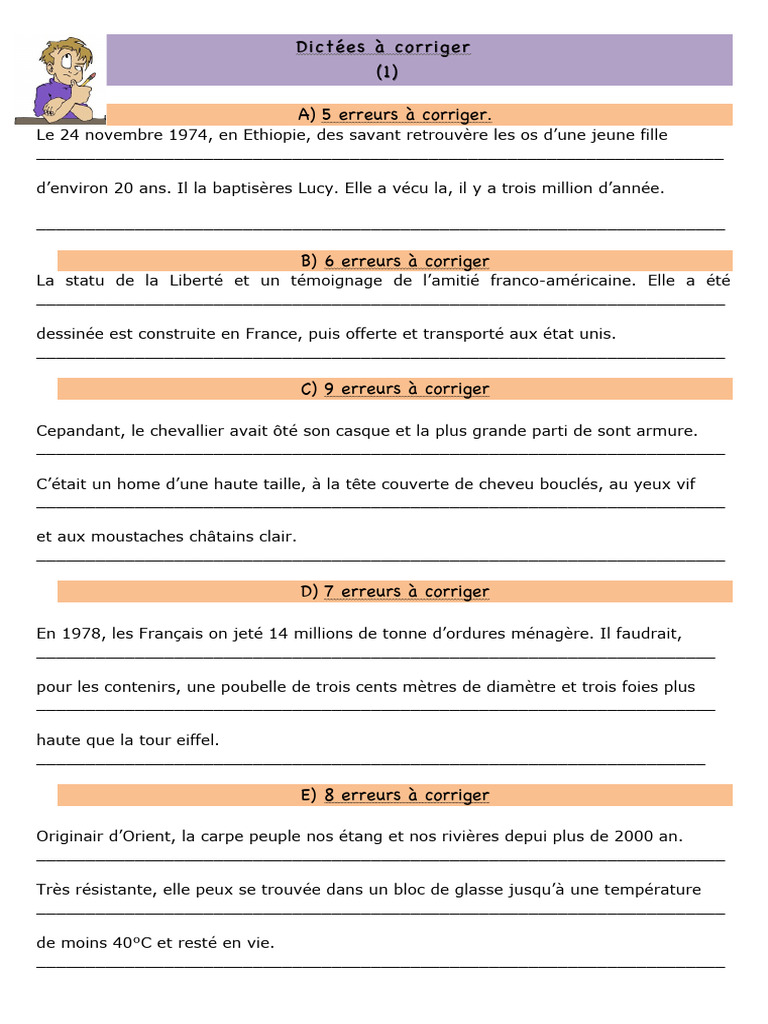 Dictées à Corriger avec Erreurs | PDF