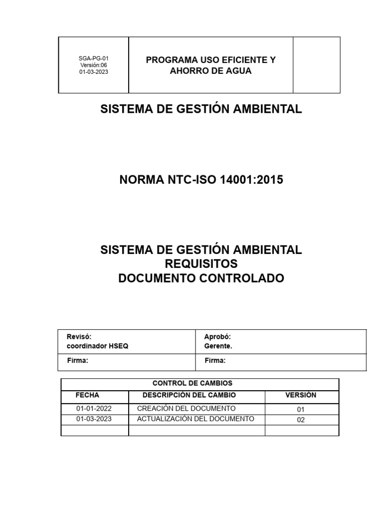 Programa de Ahorro y Uso Eficiente de Agua | PDF | Agua | Business