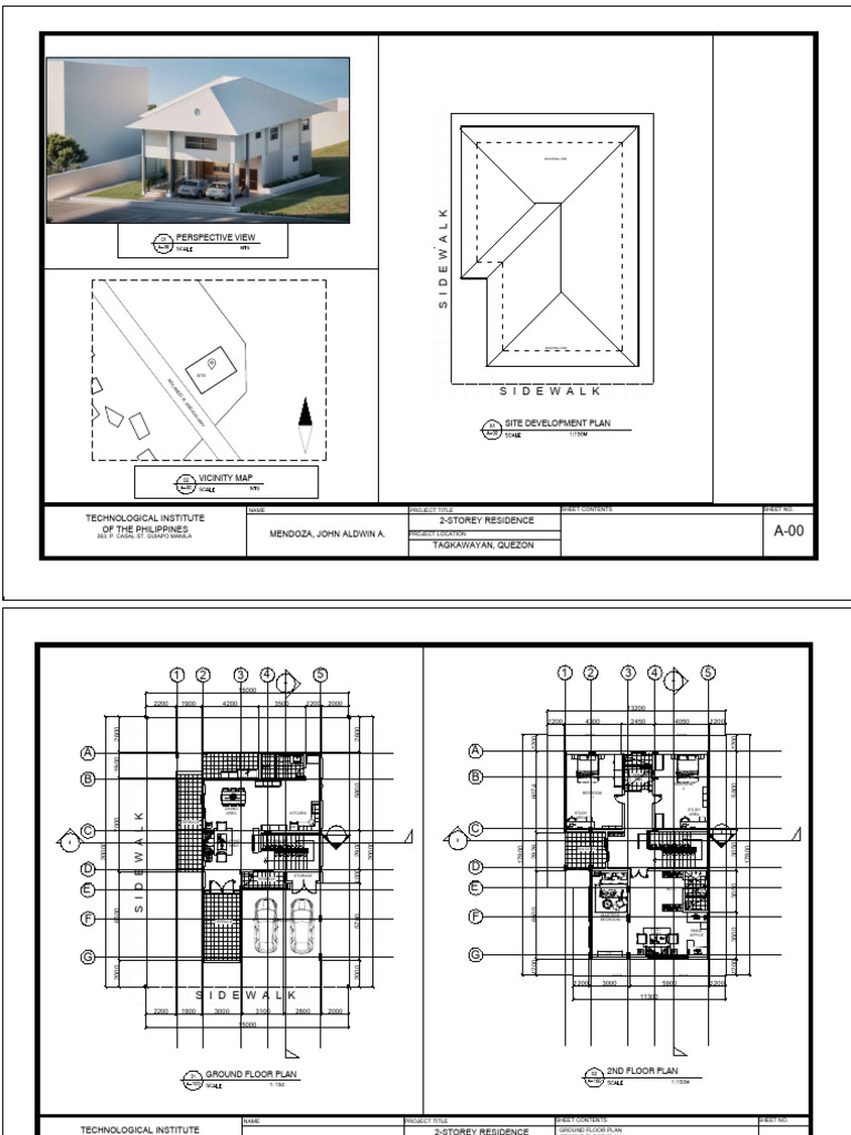 2-Storey Residence Plans Tagkawayan | PDF | Building Engineering | Real ...