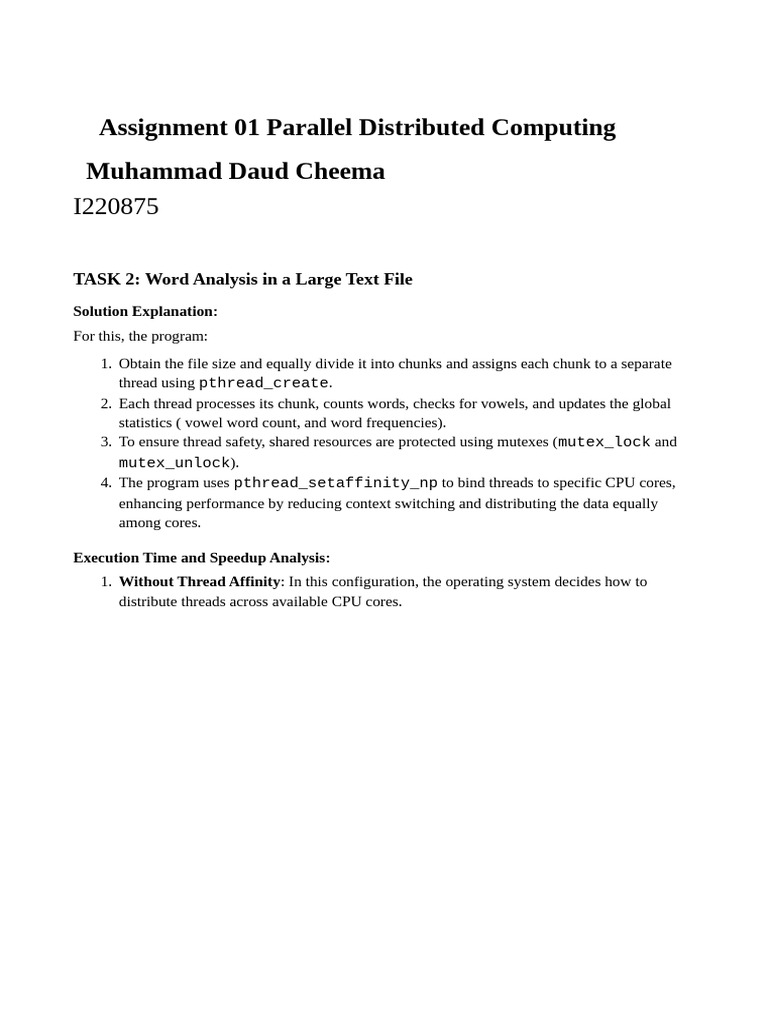 i220875_A1 | PDF | Thread (Computing) | Central Processing Unit
