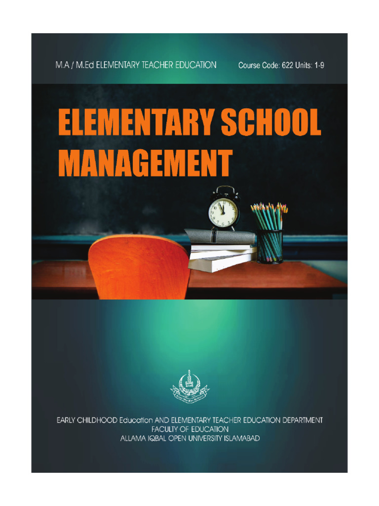 Elementary School Management Course | PDF | Classroom Management | Teachers