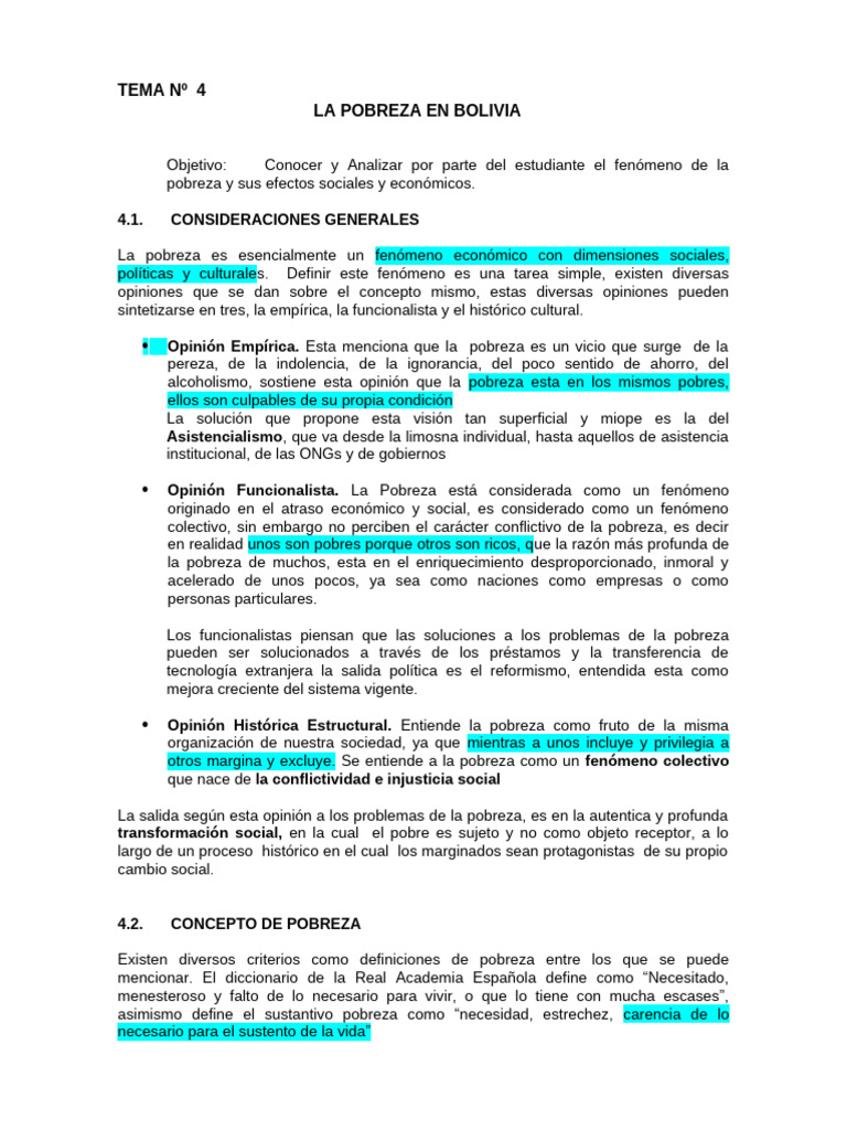 Análisis de la Pobreza en Bolivia | PDF | Pobreza | Pobreza e indigencia