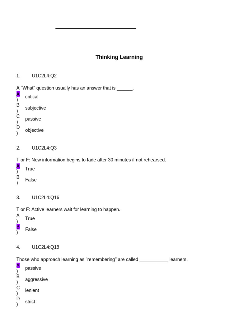 Active Learning Techniques Explained | PDF | Thought | Metacognition