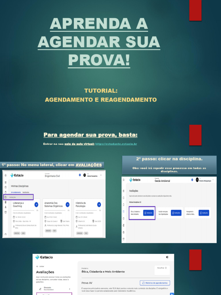 Como Agendar e Reagendar Provas | PDF