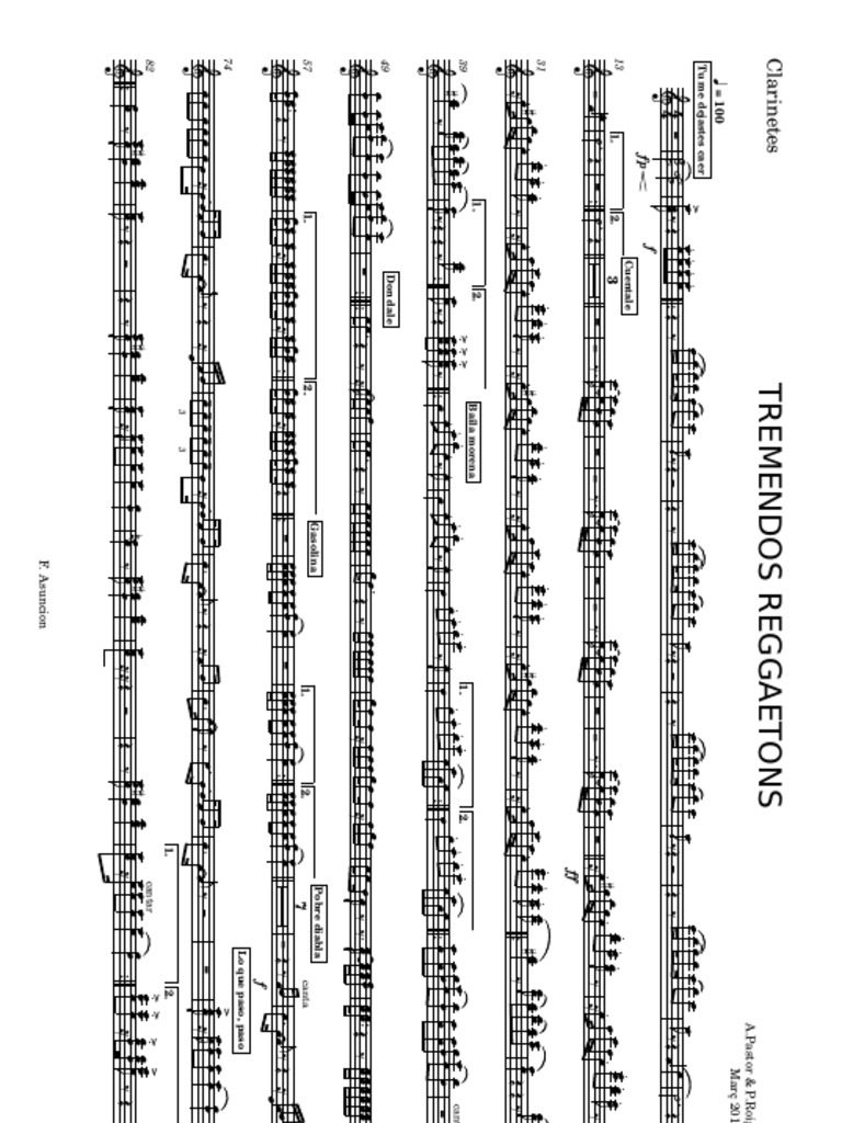 Tremendos Reggaetons Partitura-3 | PDF