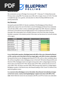 MI Senate Race Polling Memo