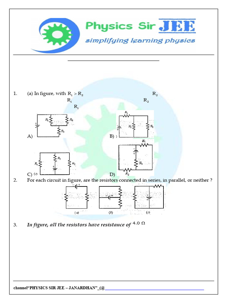 Current Electricity Concepts Explained | PDF | Series And Parallel ...