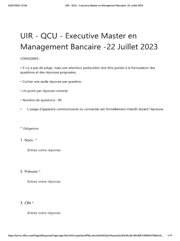 QCM Corrige | PDF