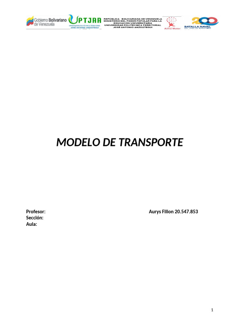 Modelo de Transporte en Programación Lineal | PDF | Transporte ...