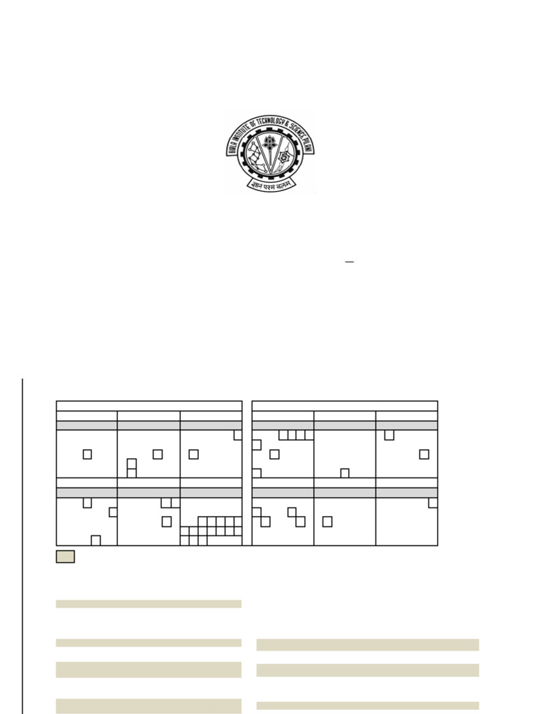 BITS Pilani Second Semester Timetable 2024-25 | PDF