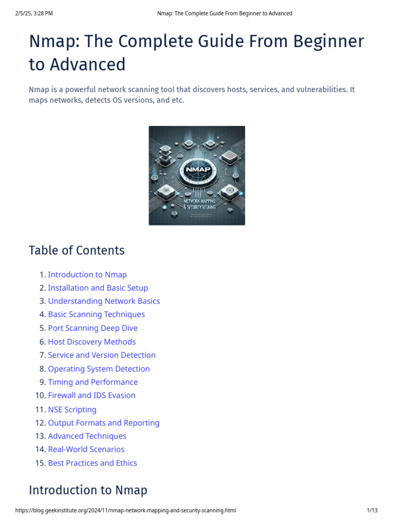 Nmap - The Complete Guide From Beginner To Advanced | PDF ...