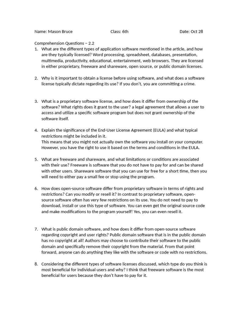 Chapter+2%2C+Lesson+2+Comprehension+Questions copy | PDF | Proprietary ...