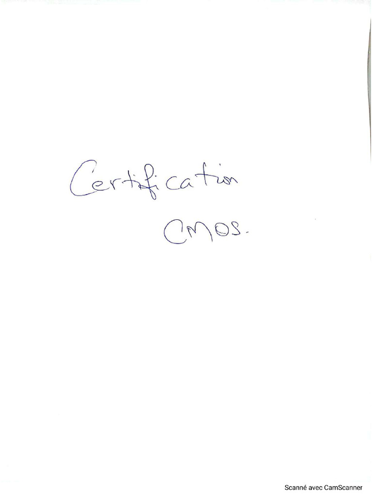 Certification CMOS | PDF