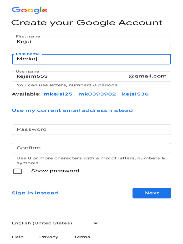 Create Your Google Account | PDF