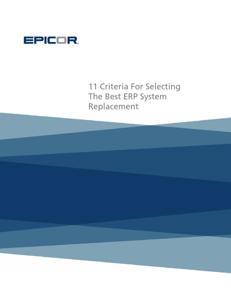 11 Criteria For Selecting ERP System | PDF | Business