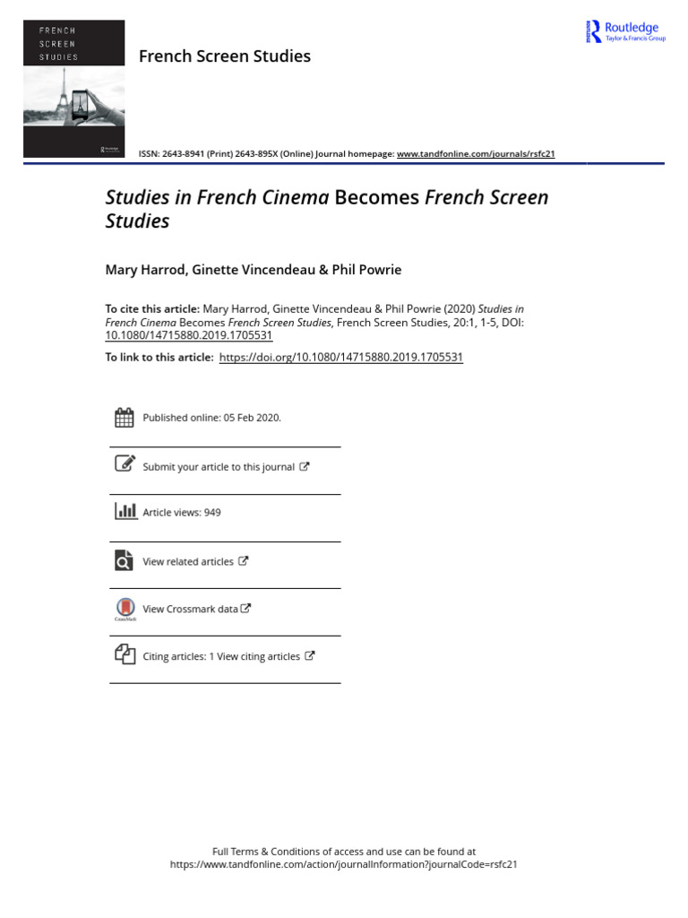 Transition to French Screen Studies | PDF