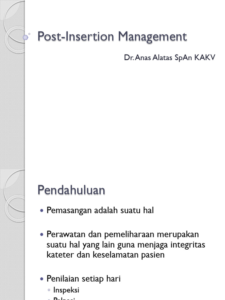 Post-Insertion Management (1) | PDF