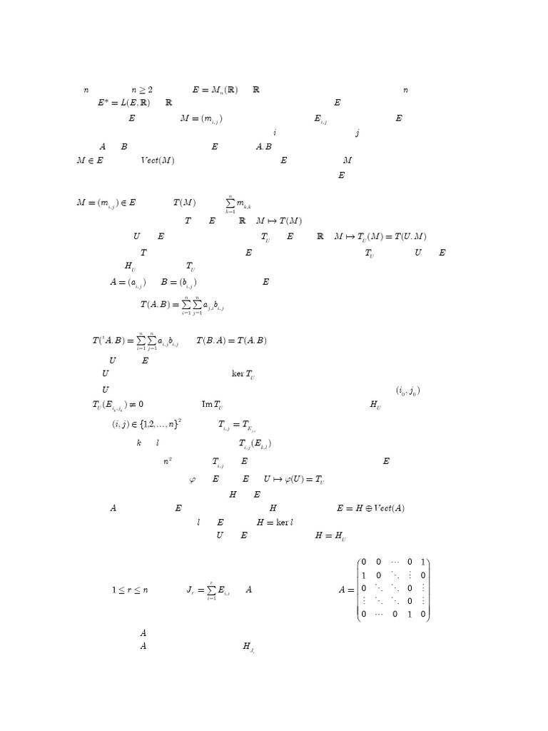 Hyperplans et matrices inversibles | PDF | Matrice (Mathématiques ...