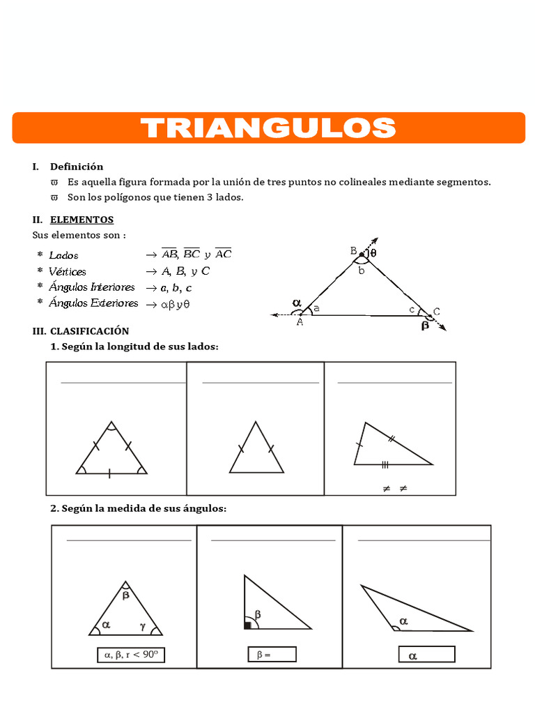 Clasificación de Triángulos y Ejercicios | PDF | Triángulo | Matemática ...