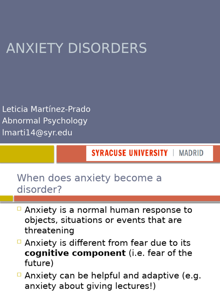 Understanding Anxiety Disorders and Treatments | PDF | Mindfulness ...