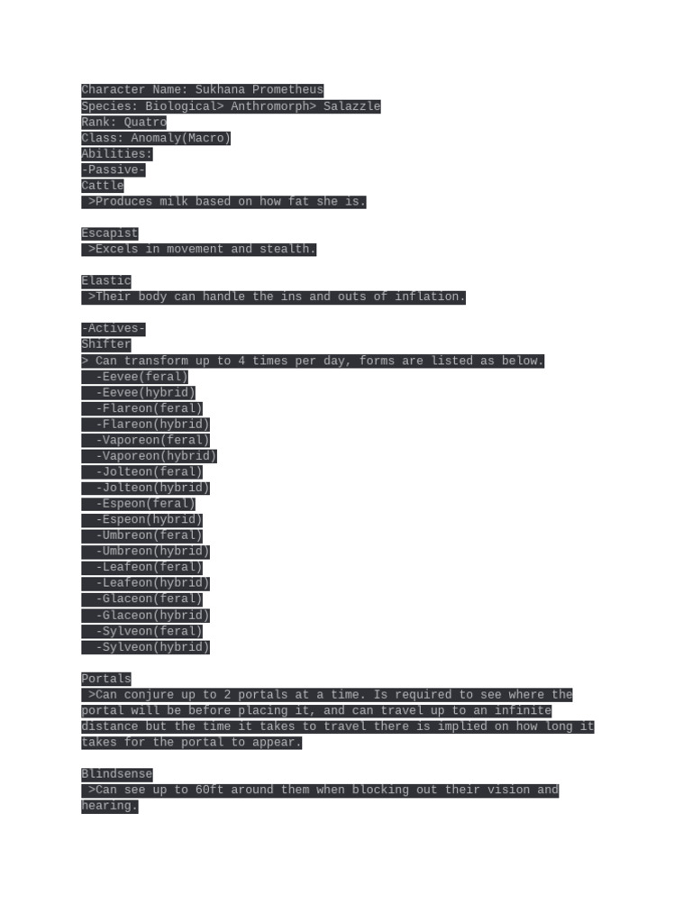 Sukhana Prometheus: Anomaly Profile | PDF