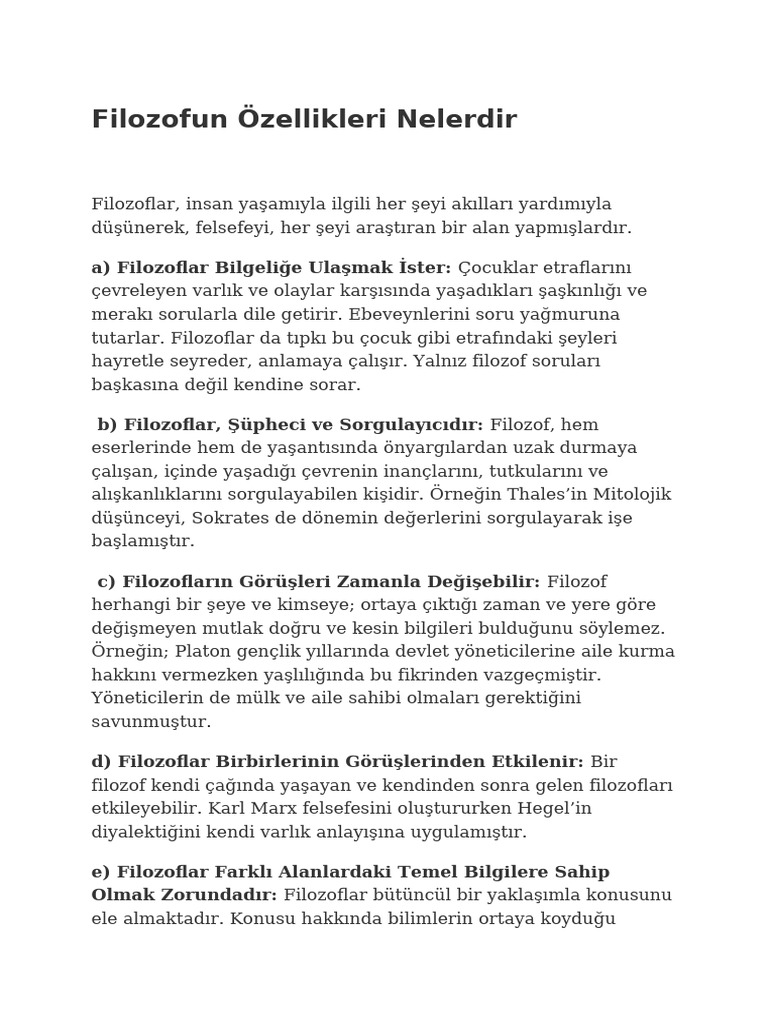 Filozof Kimdir? | PDF