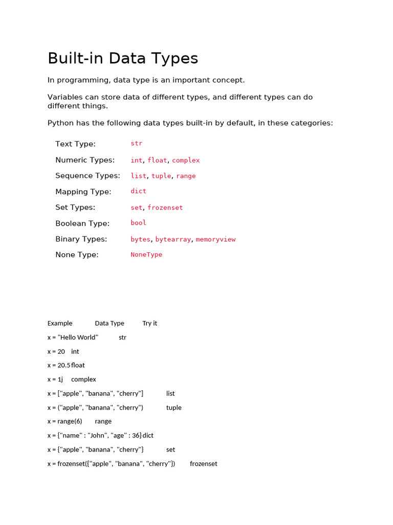 w3schools | PDF | Boolean Data Type | Data Type