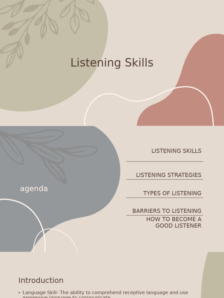 Listening Skills | PDF | Psychological Concepts | Psychology