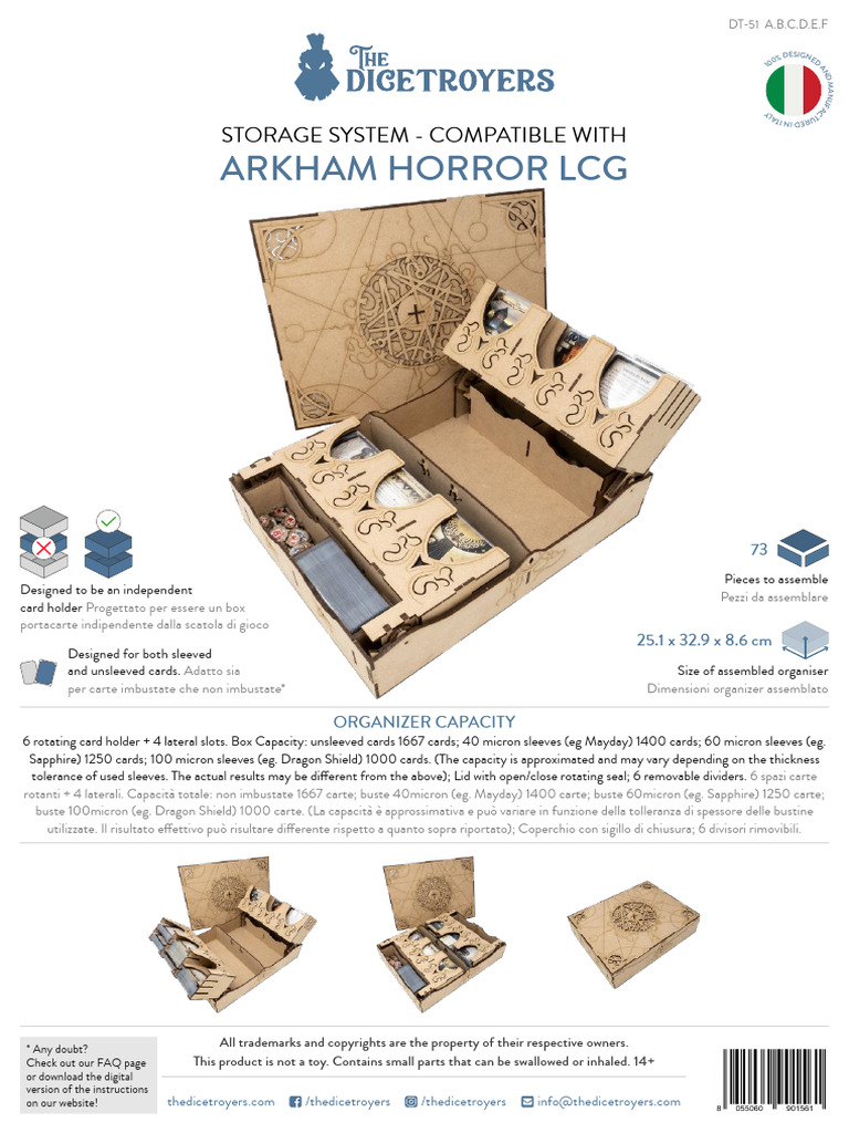Instructions Arkham Horror LCG Storage System Min | PDF