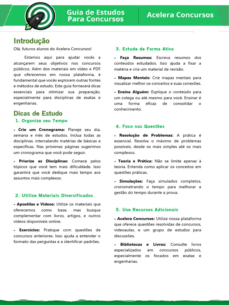Dicas para Organizar Estudos para Concursos | PDF | Tempo | Eletricidade