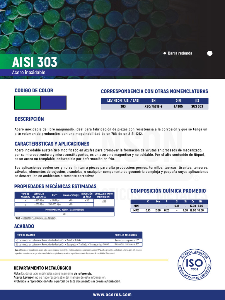 Acero-303 | PDF | Acero | Tornillo