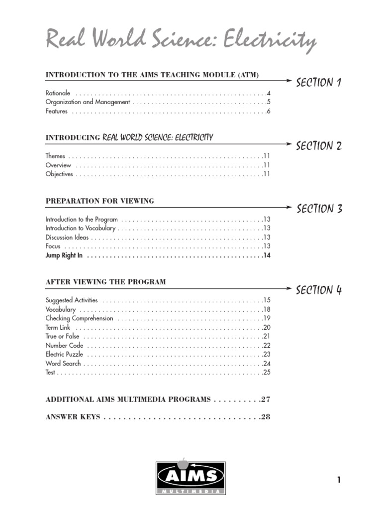 Real World Science: Electricity Guide | PDF | Electricity | Electric ...