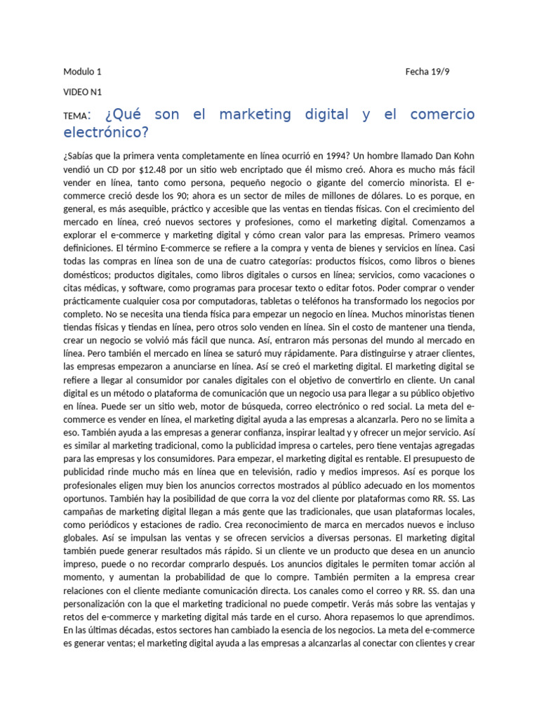 Introducción al Marketing Digital y E-commerce | PDF | Publicidad ...