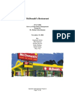(Operations Management) - McDonald's Analysis