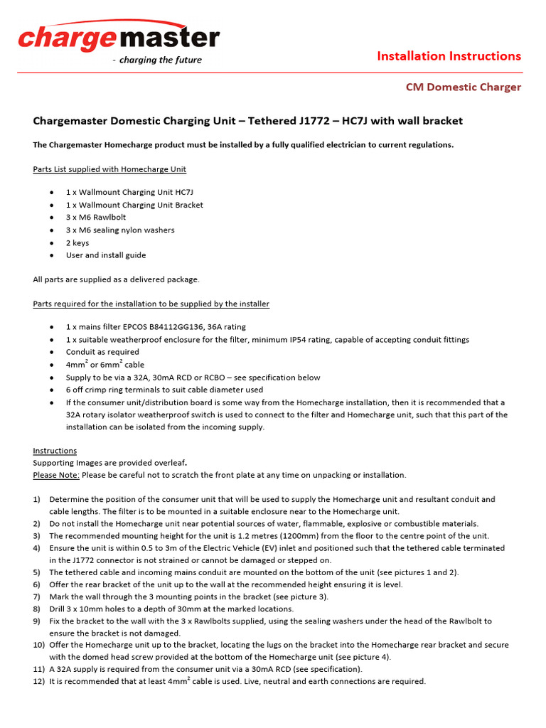 Chargemaster Home EV Charger Guide | PDF | Electrical Components ...
