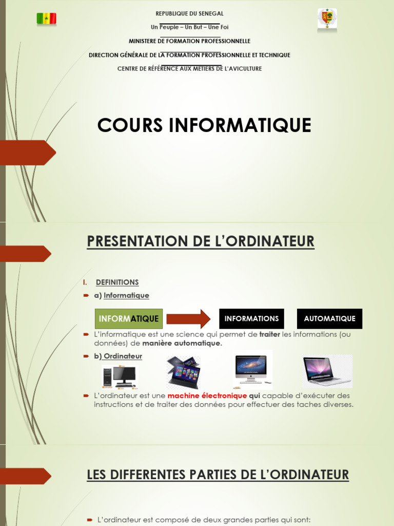 Introduction à l'Ordinateur et Périphériques | PDF | Clavier d ...
