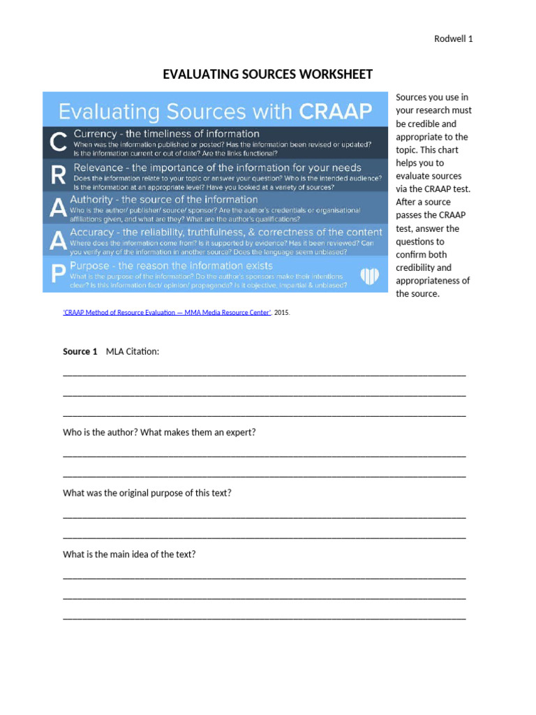 Evaluating sources worksheet pdf procedural knowledge science