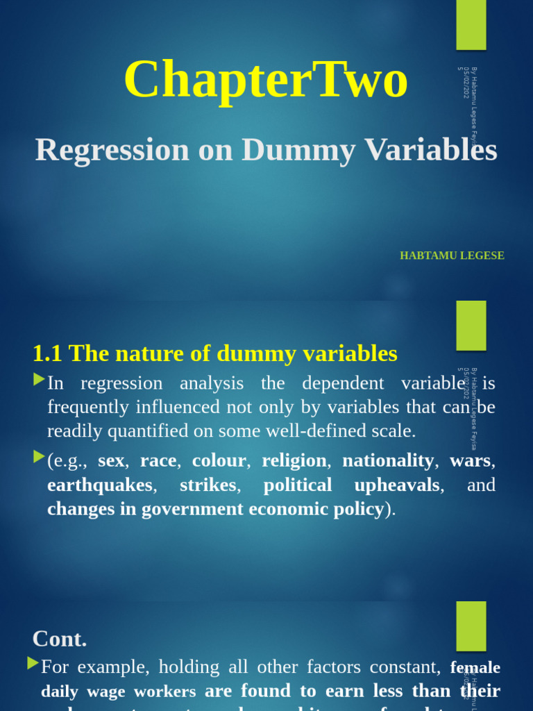 Dummy Variables in Regression Analysis | PDF | Linear Regression ...
