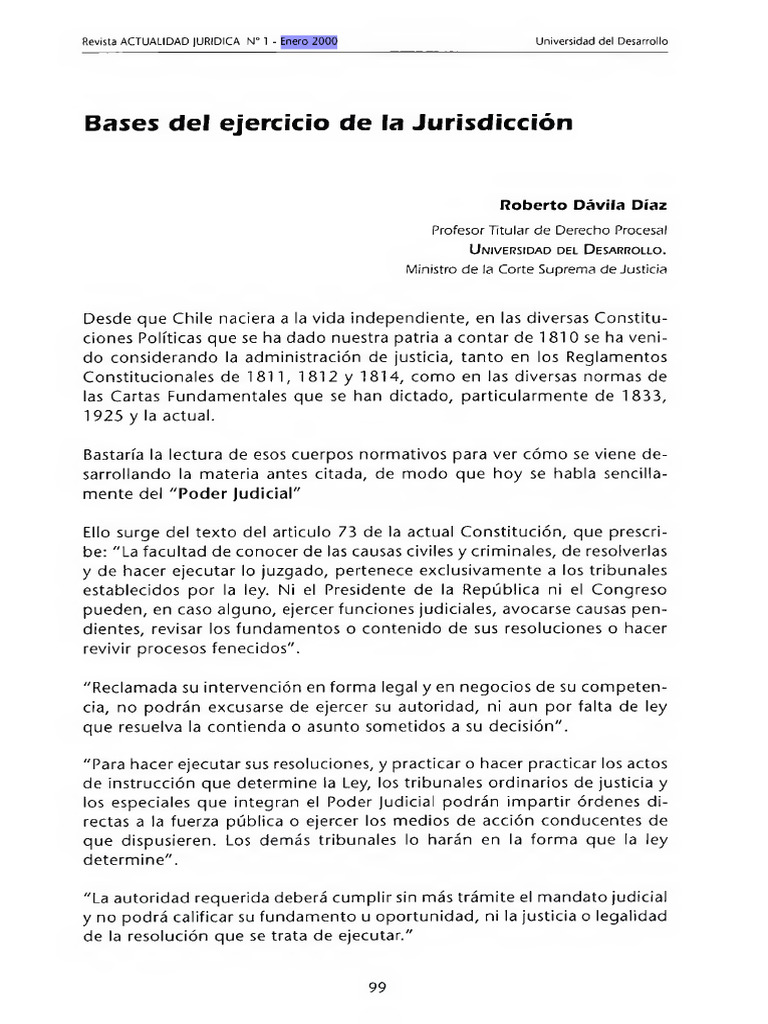 Bases Del Ejercicio de La Jurisdicción | PDF | Judicaturas | Juez