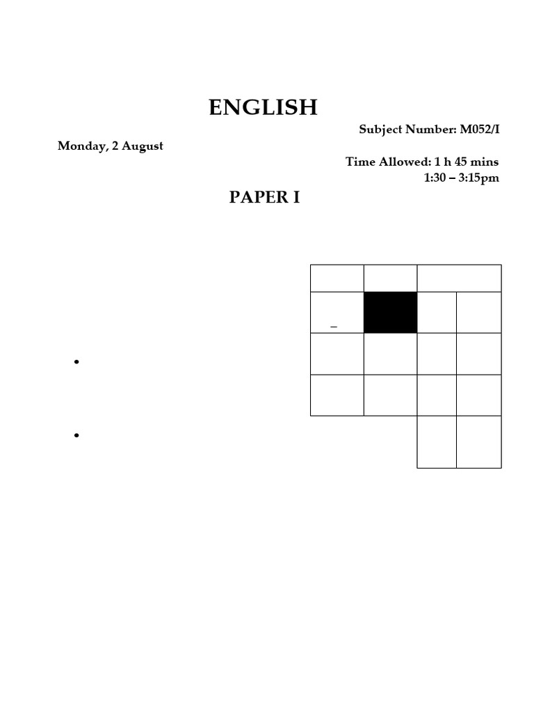 English_Paper_I | PDF | Verb | Adverb