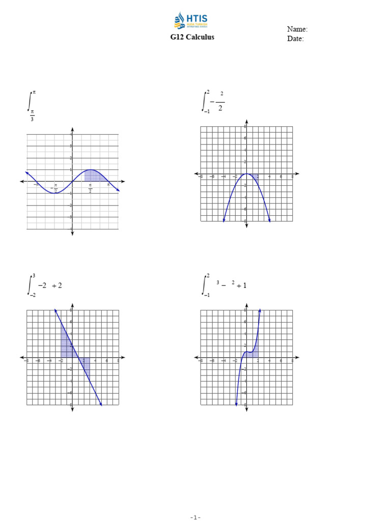 G12 Evaluating Definite Integrals AK | PDF | Integral | Mathematical ...