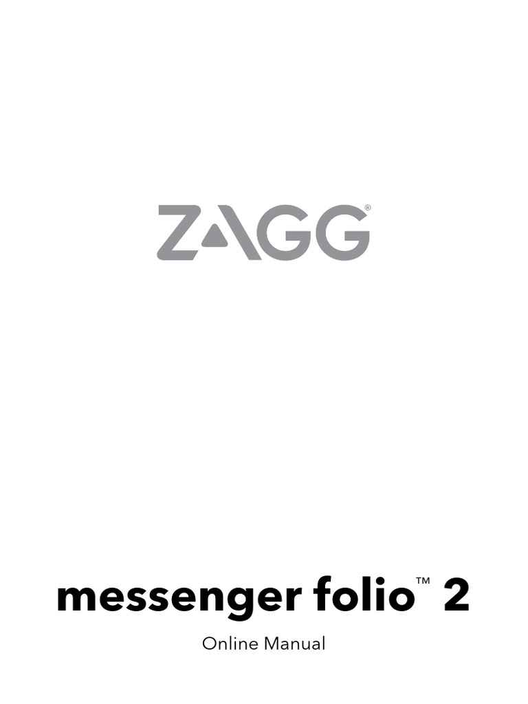 ZAGG Messenger Folio 2 User Manual | PDF | Computer Keyboard | Electronics