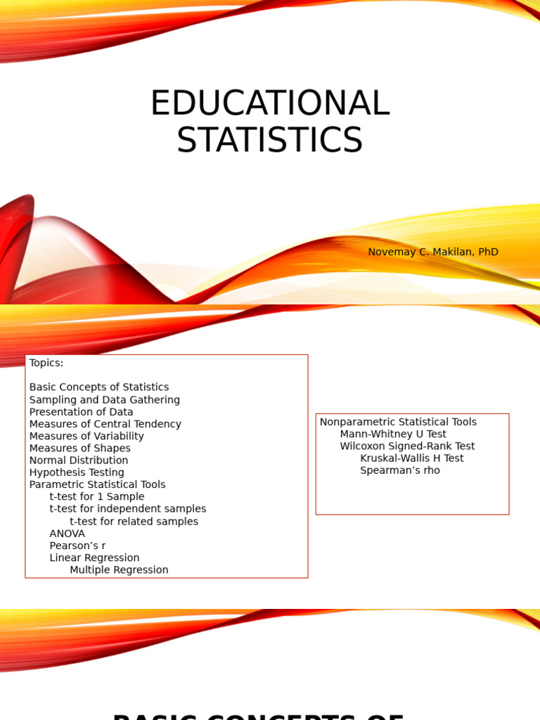 Educational-Statistics Basic-Terms Sampling Data-Gathering | PDF ...